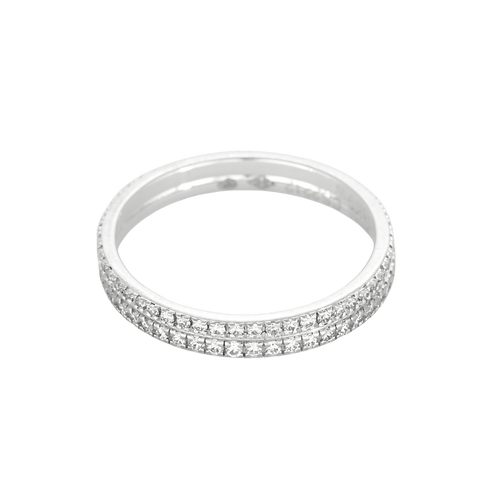 53 Mauboussin - Parce que je t'aime - Deux alliances en or blanc et diamants 58 Facettes DV33707-6