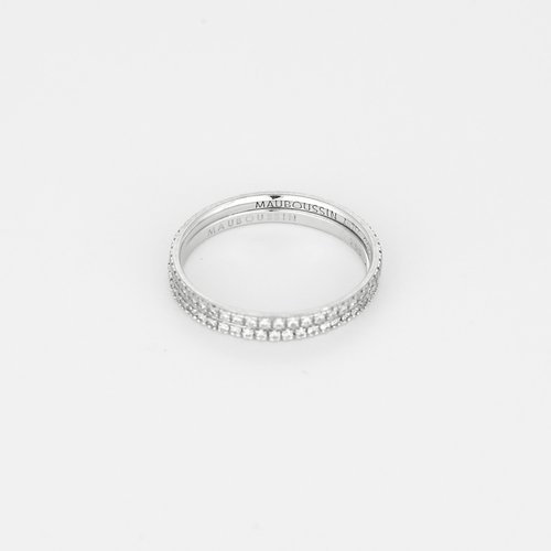 53 Mauboussin - Parce que je t'aime - Deux alliances en or blanc et diamants 58 Facettes DV33707-6