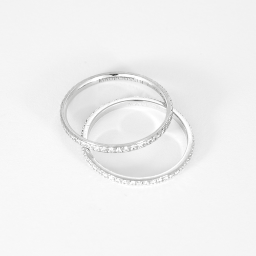 53 Mauboussin - Parce que je t'aime - Deux alliances en or blanc et diamants 58 Facettes DV33707-6