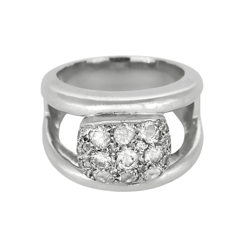 53 Importante bague en or blanc, diamants : 0,85 carats au total 58 Facettes DV33715-1