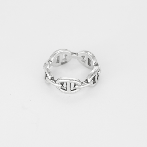 56 Hermes Bague Chaîne d'Ancre Petit modèle en argent 58 Facettes DV33267-1