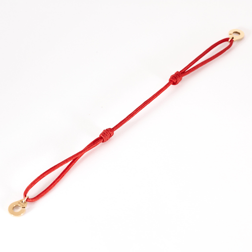 Dinh Van - Bracelet menottes R8 en or rose et cordon rouge 58 Facettes DV0997-7