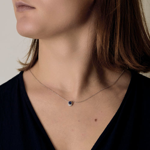 Collier en or blanc, saphir et diamants 58 Facettes DV5707-21