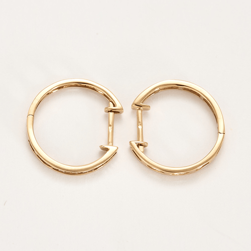 Paire d'anneaux d'oreilles en or rose et diamants 58 Facettes DV5707-20