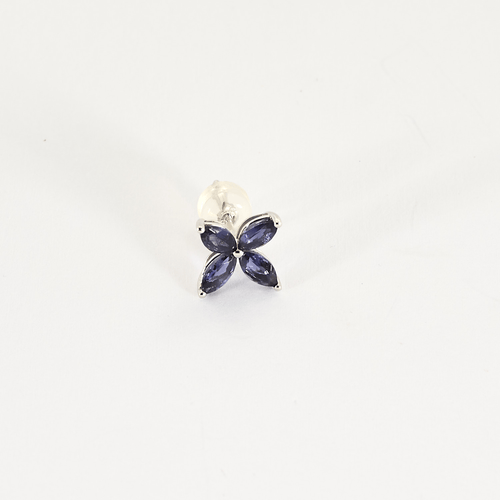 Paires de boucles d'oreilles puces en or blanc et tanzanites 58 Facettes DV5707-17