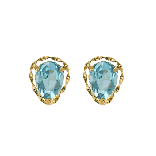 Boucles d'oreilles puces en or jaune et topaze 58 Facettes DV5707-16