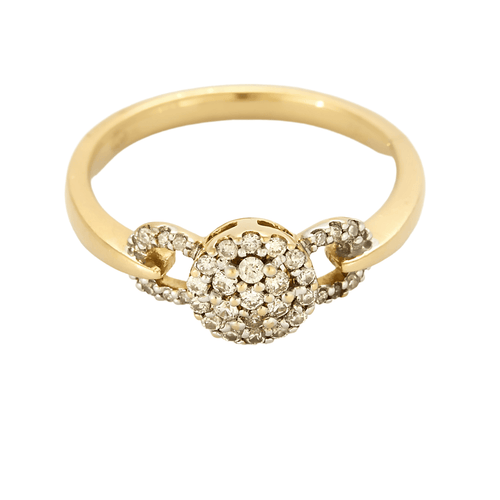 Bague en or jaune, or blanc, diamants à motif de noeud stylisé 58 Facettes DV5707-23-54-3