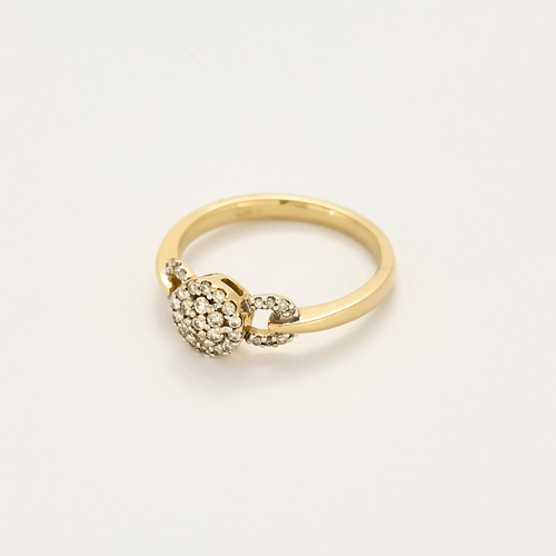 Bague en or jaune, or blanc, diamants à motif de noeud stylisé 58 Facettes DV5707-23-54-3