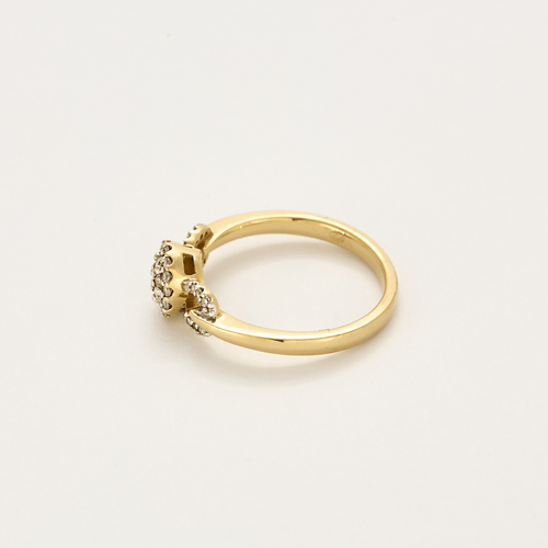 Bague en or jaune, or blanc, diamants à motif de noeud stylisé 58 Facettes DV5707-23-54-3