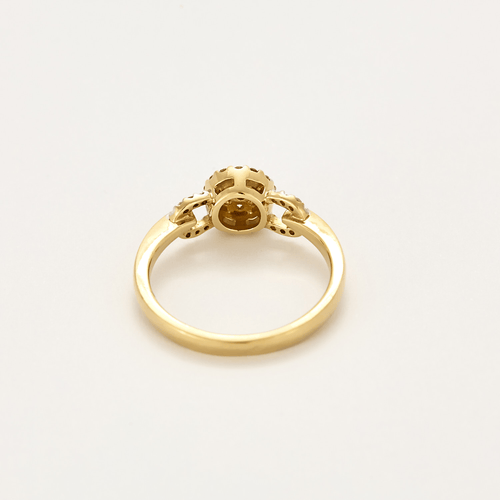 Bague en or jaune, or blanc, diamants à motif de noeud stylisé 58 Facettes DV5707-23-54-3