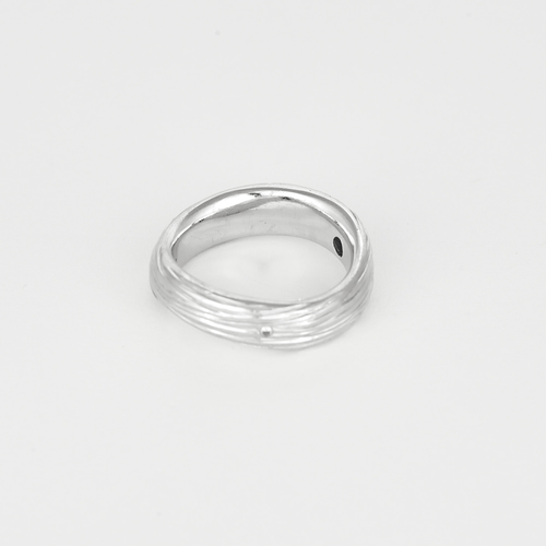 54 Élégante bague en or blanc ciselée et diamant 58 Facettes DV33869-5