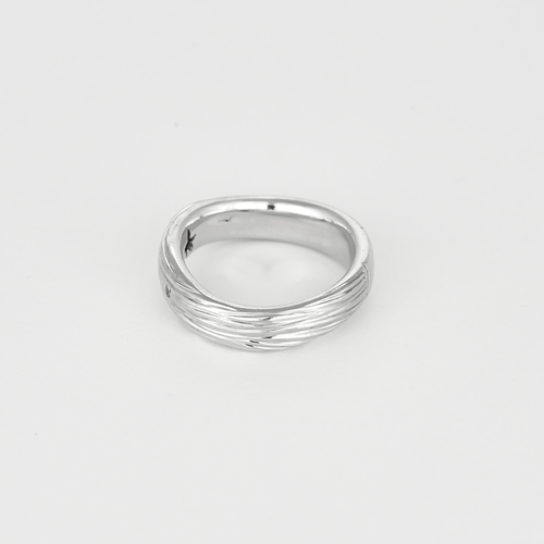 54 Élégante bague en or blanc ciselée et diamant 58 Facettes DV33869-5