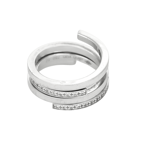 53 DINH-VAN - Spirale - Bague or blanc et diamants 58 Facettes DV33869-1