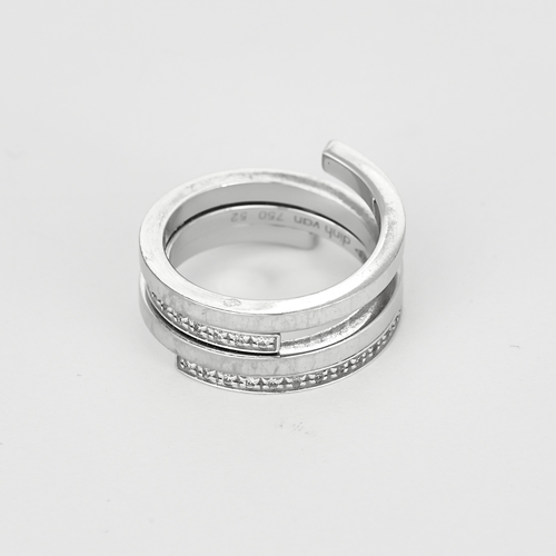 53 DINH-VAN - Spirale - Bague or blanc et diamants 58 Facettes DV33869-1