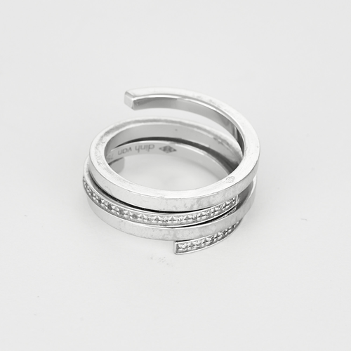 53 DINH-VAN - Spirale - Bague or blanc et diamants 58 Facettes DV33869-1