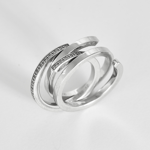 53 DINH-VAN - Spirale - Bague or blanc et diamants 58 Facettes DV33869-1