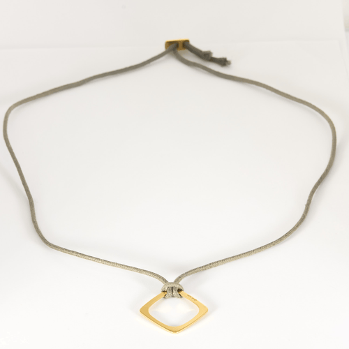 Dinh Van - Impression - Collier en or jaune, cordon gris 58 Facettes DV33869-3
