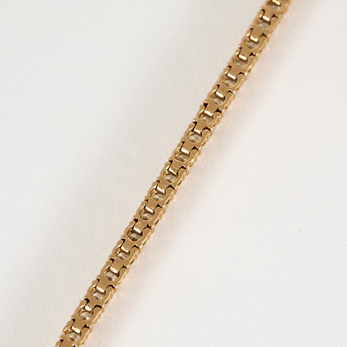 Bracelet tennis en or rose et diamants : 3,70 carats 58 Facettes DV24433-3