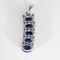 Pendentif en or blanc, diamants : 0,10 carat et saphirs : 1 carat