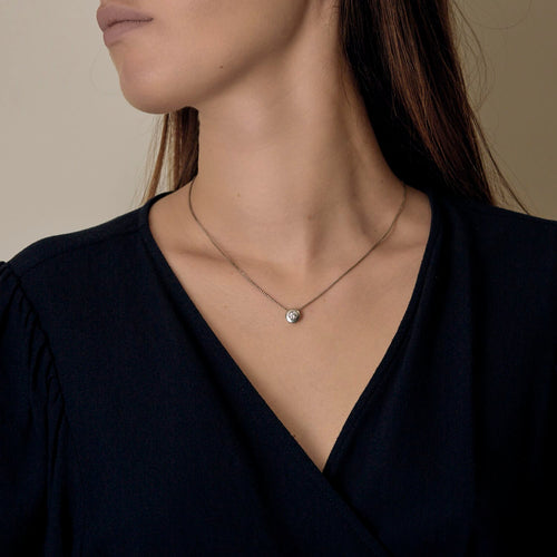 Collier en or blanc et diamants : 0,20 carat environ 58 Facettes DV34030-9