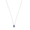 Collier en or blanc, diamants et saphir ovale : 0,90 carat 58 Facettes DV34030-6