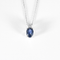 Collier en or blanc, diamants et saphir ovale : 0,90 carat 58 Facettes DV34030-6