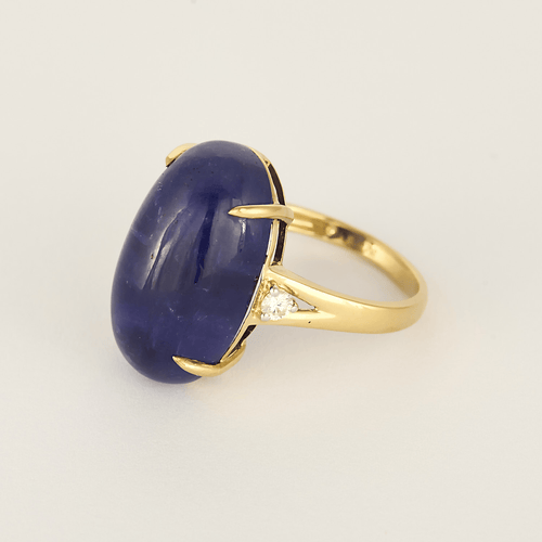 53 Bague en or jaune, Tanzanite et diamants : 0,10 carat 58 Facettes DV34030-1