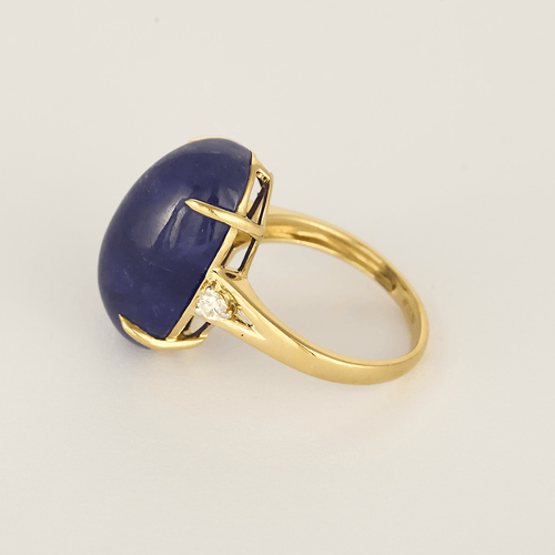 53 Bague en or jaune, Tanzanite et diamants : 0,10 carat 58 Facettes DV34030-1