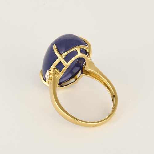 53 Bague en or jaune, Tanzanite et diamants : 0,10 carat 58 Facettes DV34030-1