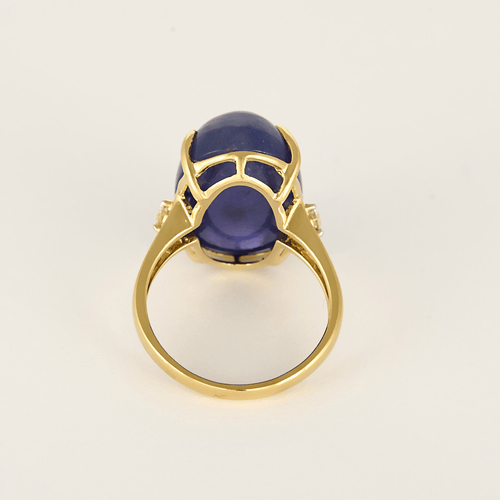 53 Bague en or jaune, Tanzanite et diamants : 0,10 carat 58 Facettes DV34030-1