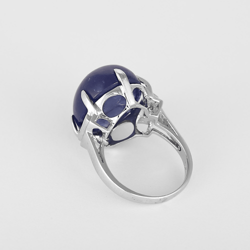 52 Importante bague en or blanc, Tanzanite et diamants : 0,08 carat 58 Facettes DV34030-4
