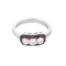 53 Bague en or blanc, rubis de synthèse calibrés et diamants 58 Facettes DV34030-5