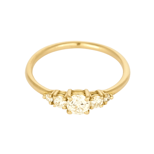 Élégante bague en or jaune 18k Diamants