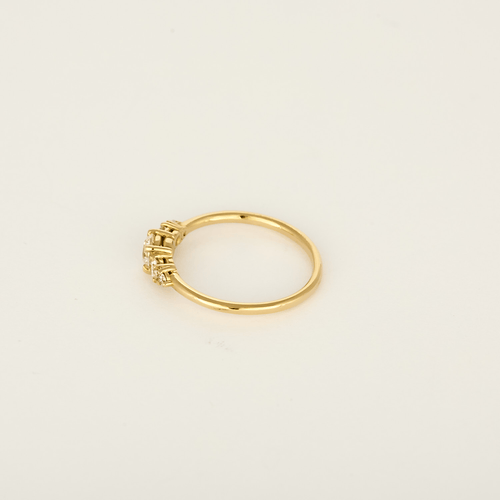 Élégante bague en or jaune 18k Diamants