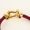 FRED - Force 10 - Grand modèle - Bracelet en or jaune et cordon rose