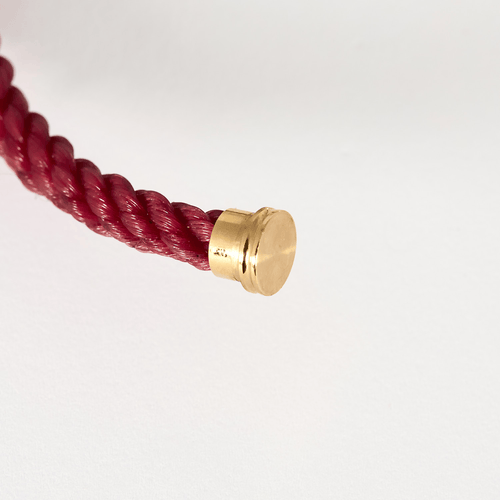 FRED - Force 10 - Grand modèle - Bracelet en or jaune et cordon rose