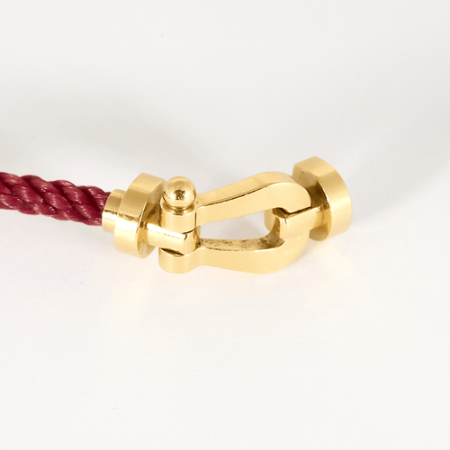 FRED - Force 10 - Grand modèle - Bracelet en or jaune et cordon rose