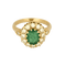 Bague marguerite en or jaune, diamants et émeraude