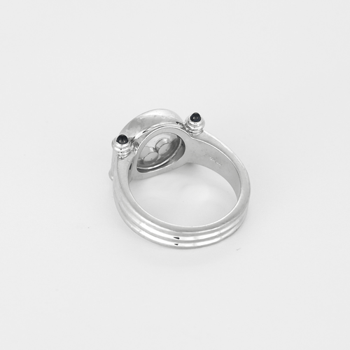 Chopard Happy Diamonds - Bague en or blanc avec diamants et saphirs