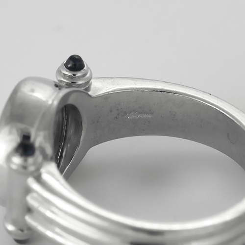 Chopard Happy Diamonds - Bague en or blanc avec diamants et saphirs