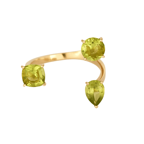 Gemmyo - The Stoned Bride - Bague en or jaune et péridots : 2,40 carats