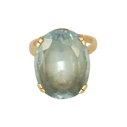 Bague cocktail en or jaune et aigue-marine