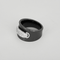 Bague en céramique noire, or blanc et diamants : 0,35 carat