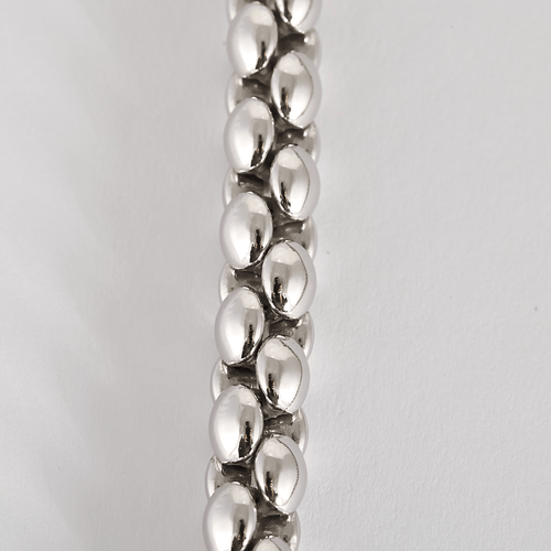 Collier en or blanc à maille popcorn
