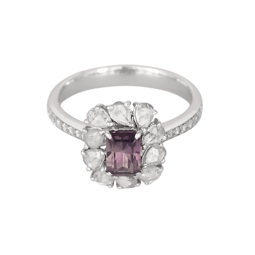 Bague en Or blanc 18k Saphir