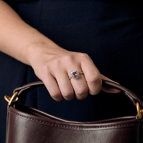 Bague en Or blanc 18k Saphir