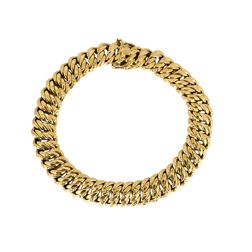 Bracelet en or jaune à maille américaine