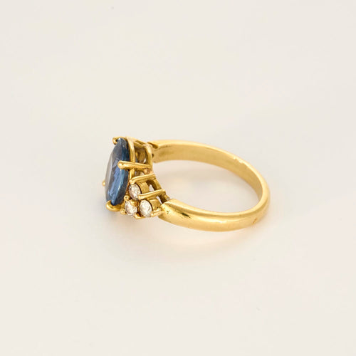 Bague Solitaire en or jaune, saphir et diamants 58 Facettes DV26327-6-58-2