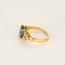Bague Solitaire en or jaune, saphir et diamants 58 Facettes DV26327-6-58-2