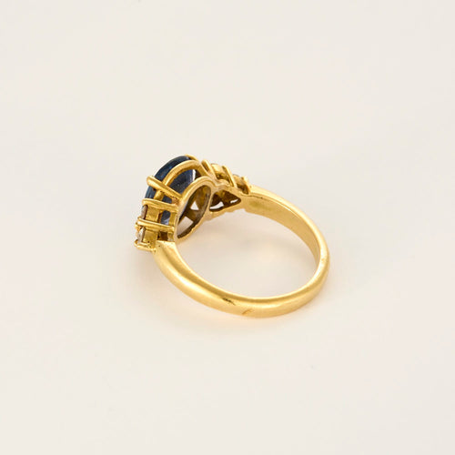 Bague Solitaire en or jaune, saphir et diamants 58 Facettes DV26327-6-58-2